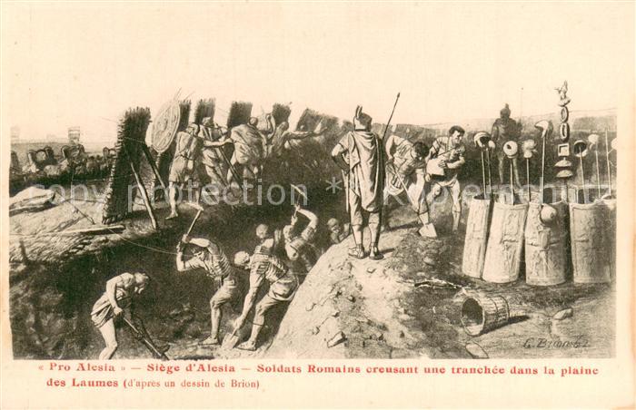 Pro Alesia Siege d’Alesia Soldats romains creusant une tranchee dans la plaine d