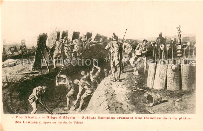 Pro Alesia Siege d’Alesia Soldats Romains creusant une tranchee dans la plaine d
