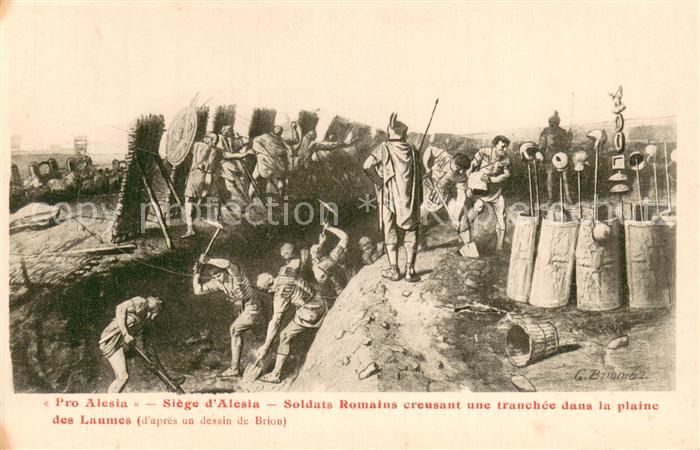 Pro Alesia Siege d’Alesia Soldats Romains creusant une tranchee dans la plaine d