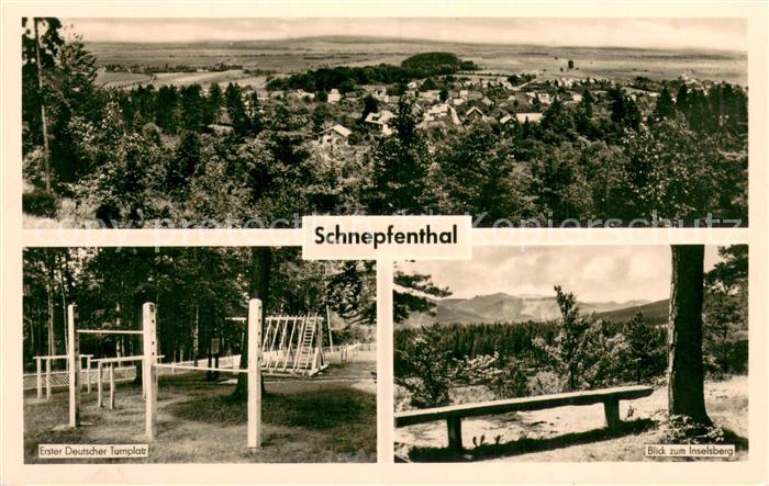 Schnepfenthal Panorama Erster Dt Turnplatz Blick zum Inselsberg