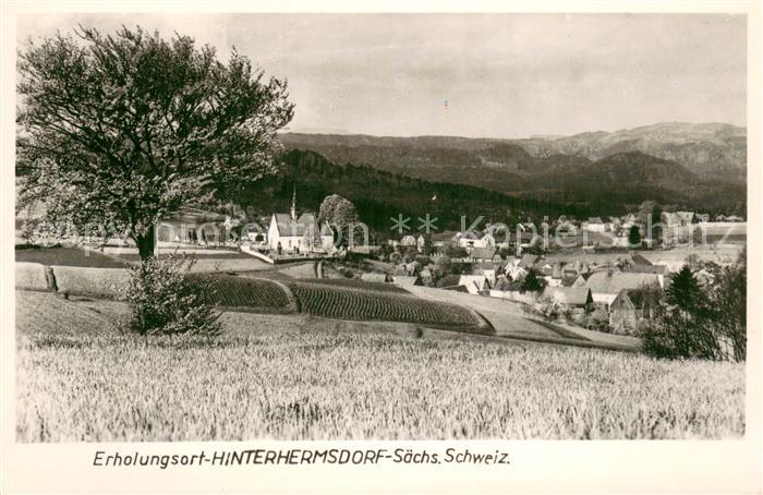 Hinterhermsdorf Panorama Erholungsort Saechsische Schweiz