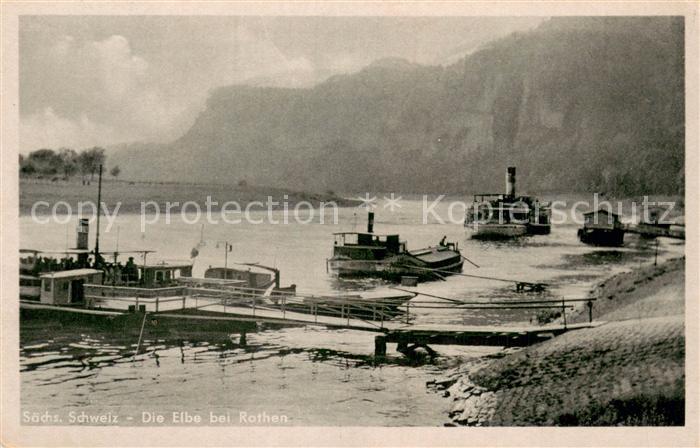 Rathen Saechsische Schweiz Elbe Bootsanleger Dampfer