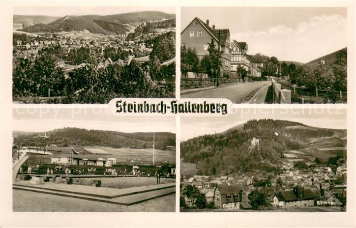 Steinbach Hallenberg Panorama Ortsstrasse Freibad