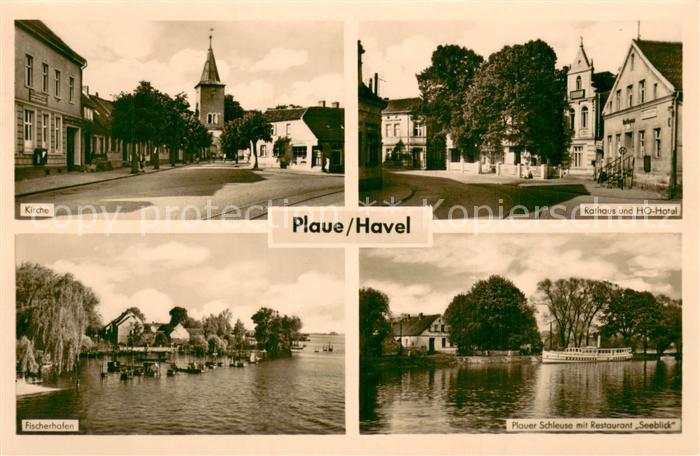 Plaue Havel Kirche Rathaus HO Hotel Fischerhafen Plauer Schleuse Restaurant Seeb