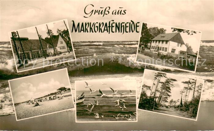 Markgrafenheide Rostock Ferienheim HO Gaststaette Strand Moewen Brandung Waldweg