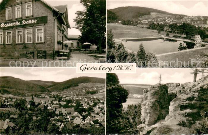 Geraberg Gaststaette Freibad Panorama Felsen Landschaft