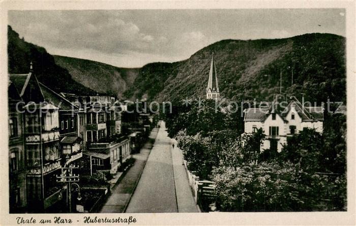 Thale Harz Hubertusstrasse Blick zur Kirche