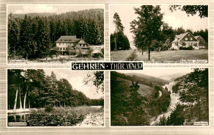 Gehren Thueringen Schobsemuehle Gasthaus Seerose Teich Schobsetal