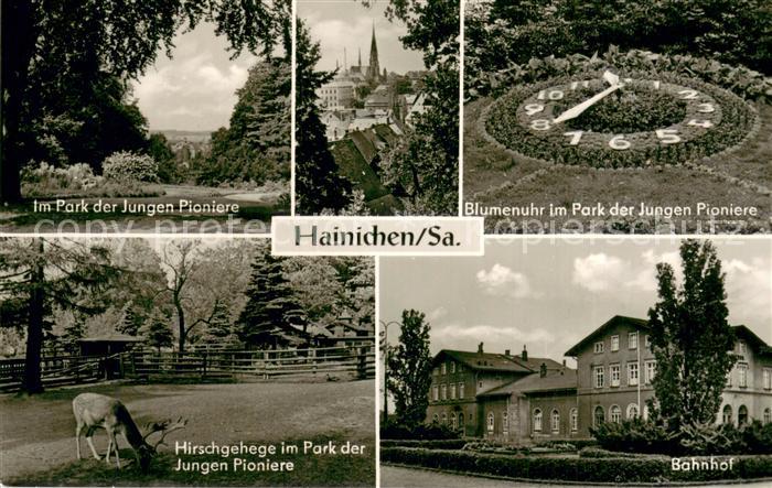 Hainichen Sachsen Park der Jungen Pioniere Blumenuhr Hirschgehege Bahnhof