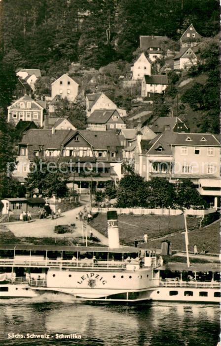 Schmilka Teilansicht Raddampfer Leipzig