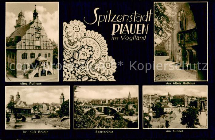 Plauen  Vogtland Altes Rathaus Am Alten Rathaus Dr Kuelz Bruecke Ebertbruecke Am