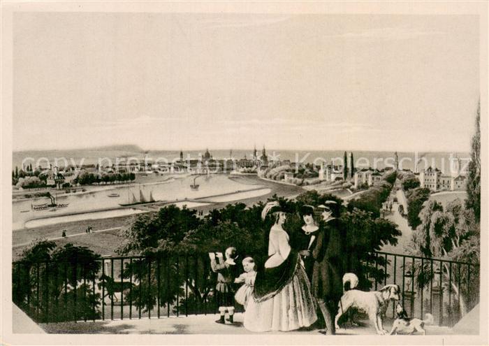 DRESDEN Elbe Blick von der Waldschloesschenterrasse