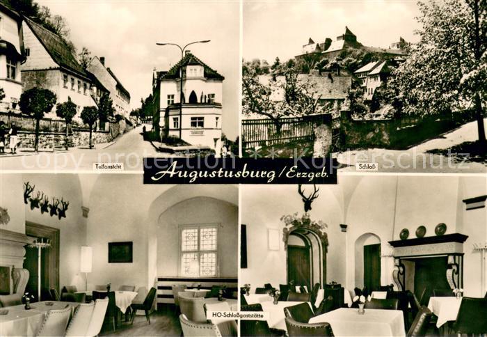 Augustusburg Teilansichten Schloss HO Schlossgaststaette