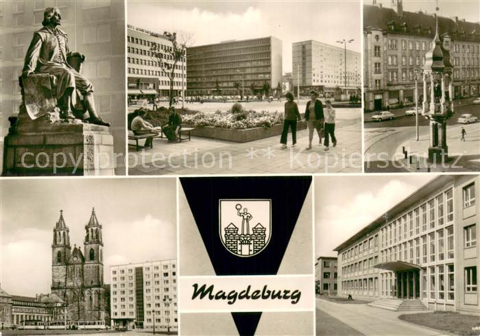 MAGDEBURG  CITY Otto von Guericke Denkmal Karl Marx Strasse Denkmal des Magdebur