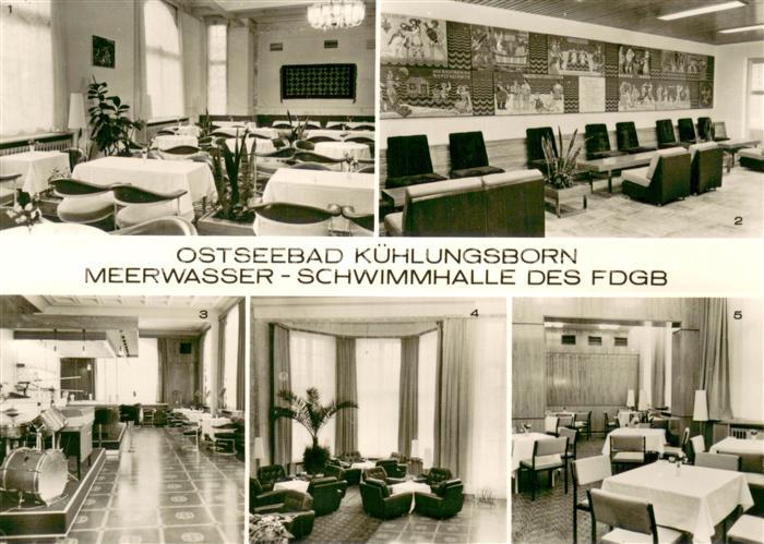Kuehlungsborn Ostseebad Meerwasser Schwimmhalle des FDGB Tagescafe Eingangshalle