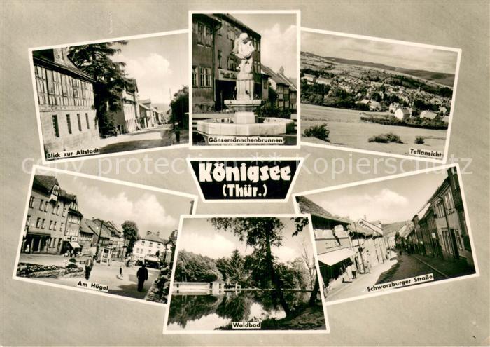Koenigsee Thueringen Altstadt Gaensemaennchenbrunnen Panorama Am Huegel Waldbad