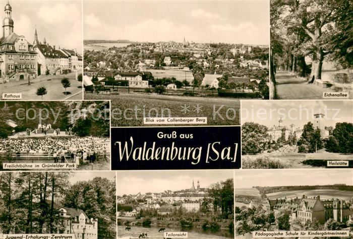 Waldenburg Sachsen Rathaus Freilichtbuehne im Gruenfelder Park Jugend Erholungs