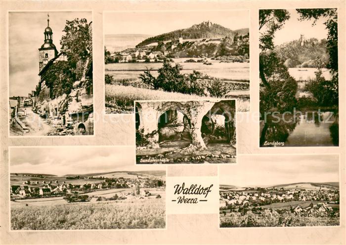 Walldorf Meiningen Teilansichten Sandsteinhoehle Landsberg Panorama