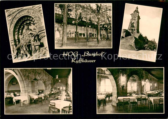 Kyffhaeuser HOG Burghof Statue Turm Gastraeume
