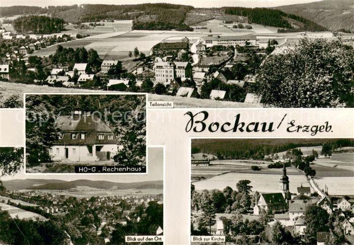 Bockau Erzgebirgskreis Panorama HOG Rechenhaus Ortsansicht Kirche