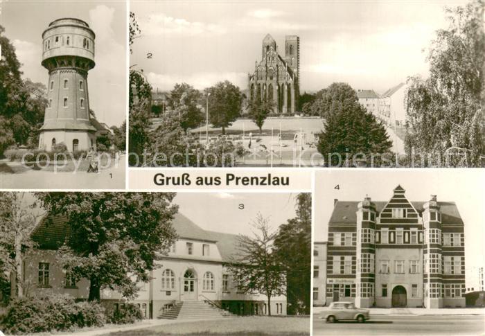 Prenzlau Wasserturm Kirche St Marien Poliklinik HO Gaststaette Stadtkrug
