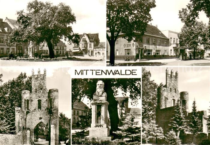 Mittenwalde Mark Orts und Teilansichten Torturm Jahn Denkmal