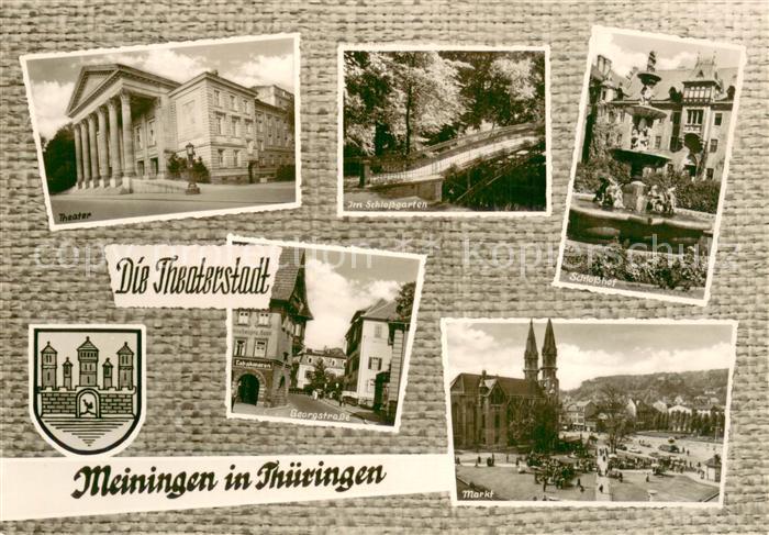 Meiningen Thueringen Theater Schlossgarten Schlosshof Bergstrasse Markt Kirche