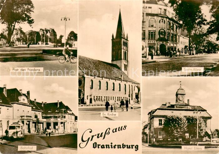 Oranienburg Platz des Friedens Bahnhof Kirche Stalin-Allee Hotel Eilers