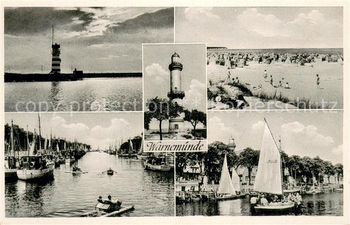 Warnemuende Ostseebad Leuchtturm Strand Bootshafen