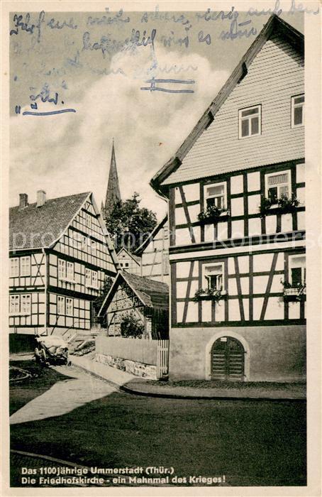 Ummerstadt Friedhofskirche Fachwerkhaeuser