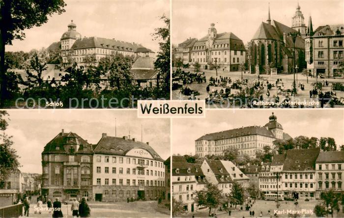 Weissenfels Saale Schloss Rathaus Marienkirche Sparkasse Karl Marx Platz