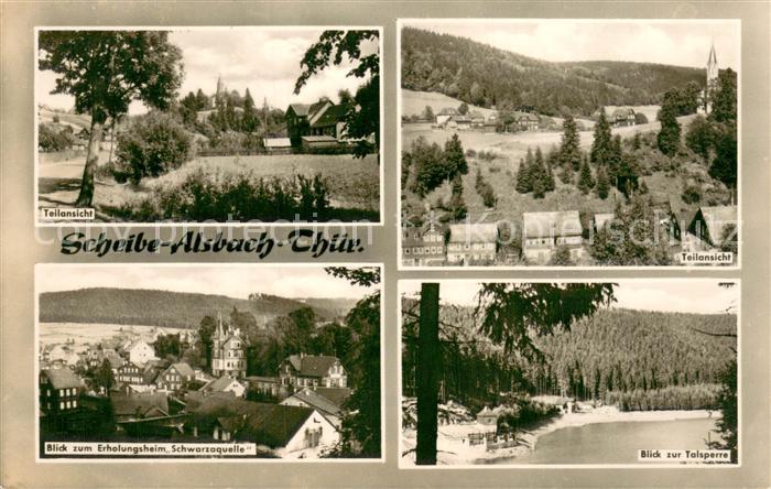 Scheibe-Alsbach Teilansichten Erholungsheim Schwarzaquelle Blick zur Talsperre