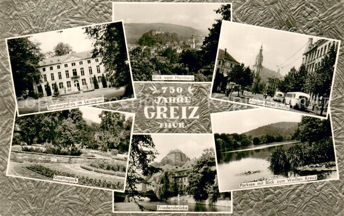 Greiz Thueringen Sommerpalais Leninpark Blick vom Hainberg Aug Bebel Str Goethep