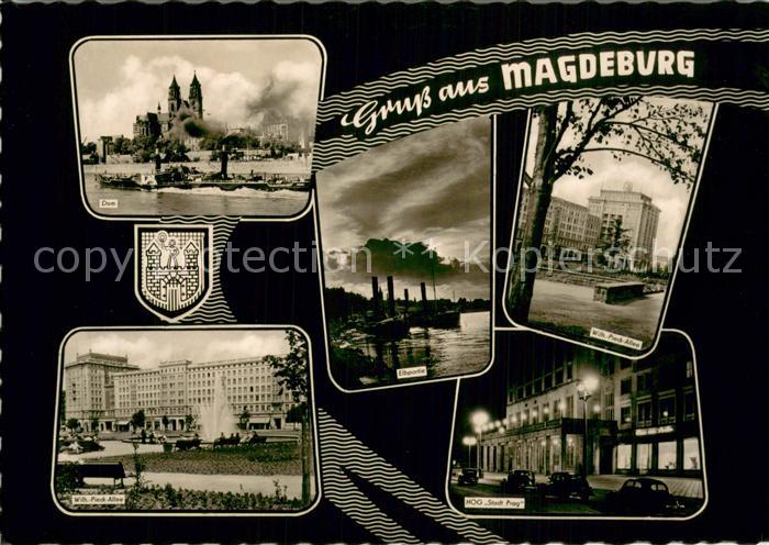 Magdeburg Elbe Dom Wilh Pieck Allee Elbepartie HOG Stadt Prag