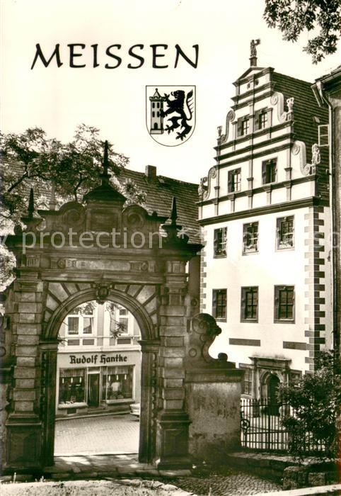 Meissen Elbe Sachsen Altes Brauhaus und Tuchmachertor