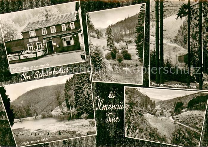 Ilmenau Thueringen Waldkaffee Schortemuehle Knoepflestaler Teich Panorama