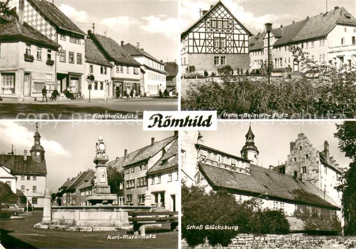 Roemhild Viehmarktplatz Hans Beimler Platz Karl Marx Platz Schloss Gluecksburg