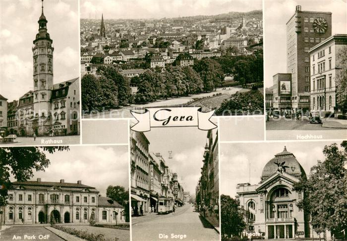 Gera Rathaus Panorama Hochhaus Am Park OdF Die Sorge Theater