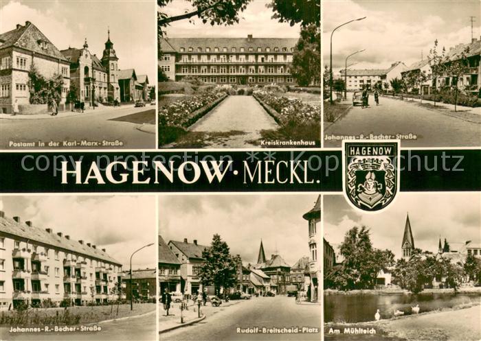 Hagenow Postamt Karl Marx Strasse Kreiskrankenhaus Johannes Becher Strasse Rudol