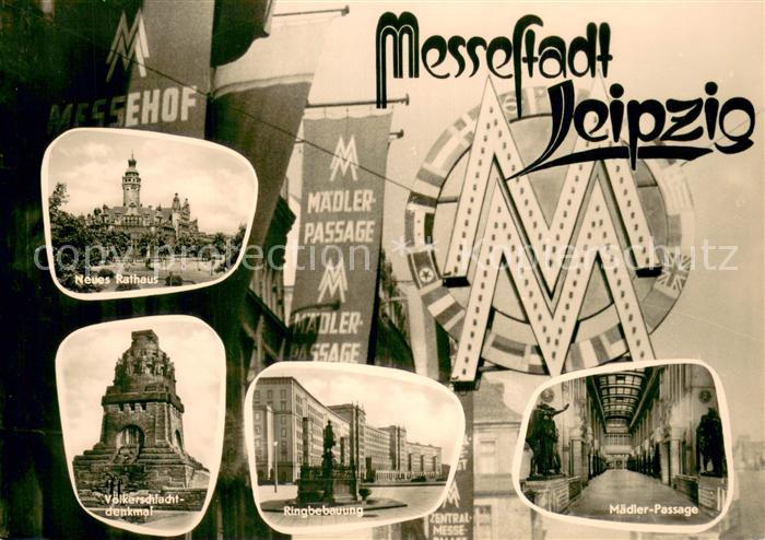 LEIPZIG Sachsen Neues Rathaus Voelkerschlachtdenkmal Ringbebauung Maedler Passag