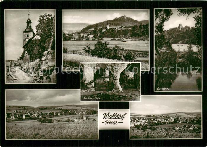 Walldorf Meiningen Teilansichten Sandsteinhoehle Landsberg Panorama