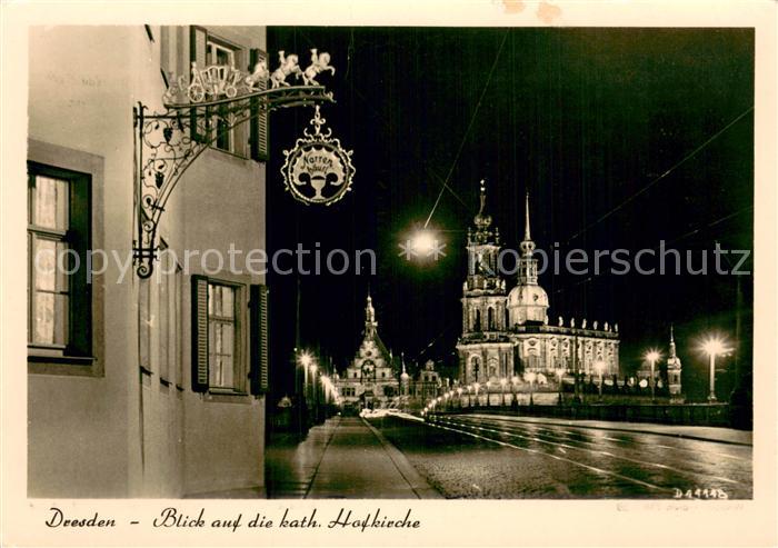 DRESDEN Elbe Blick auf die kath Hofkirche vor 1945