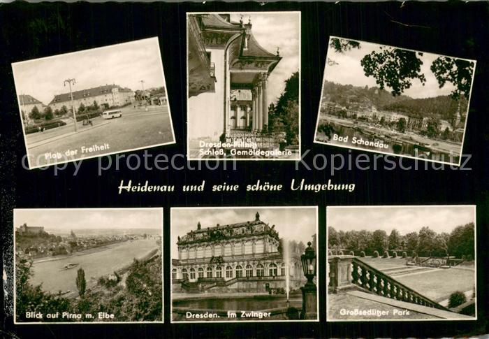 Heidenau Dresden Platz der Freiheit Schloss Pilsnitz Gemaeldegalerie Bad Schanda