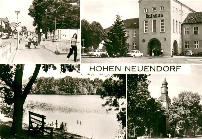 Hohen Neuendorf Strassenpartie Rathaus Seepartie Kirchturm