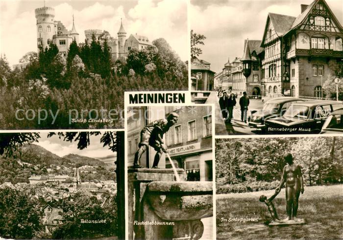 Meiningen Thueringen Schloss Landsberg Henneberger Haus Teilansicht Fischdiebbru