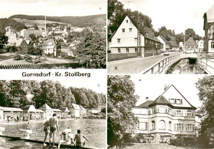 Gornsdorf Panorama Karl Marx Strasse Freibad Betriebsferienheim Glueckauf