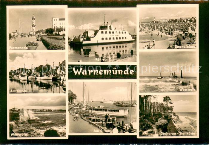 Warnemuende Ostseebad Promenade Faehrschiff Strand Am Strom Westmole Stolteraa S