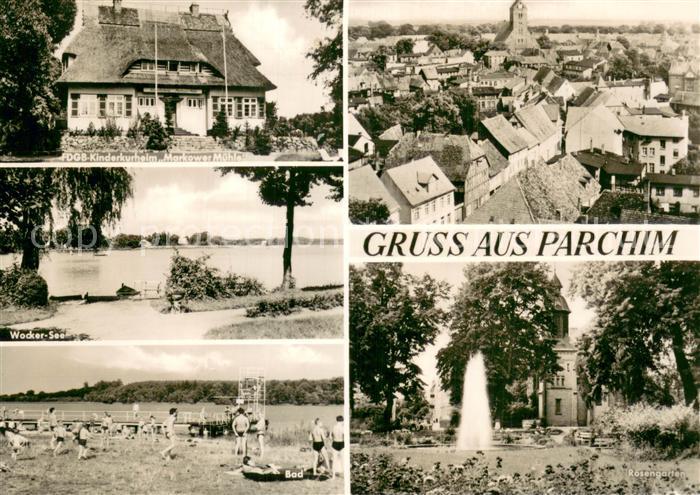 Parchim FDGB Kinderkurheim Markower Muehle Stadtblick Wackersee Strandbad Roseng