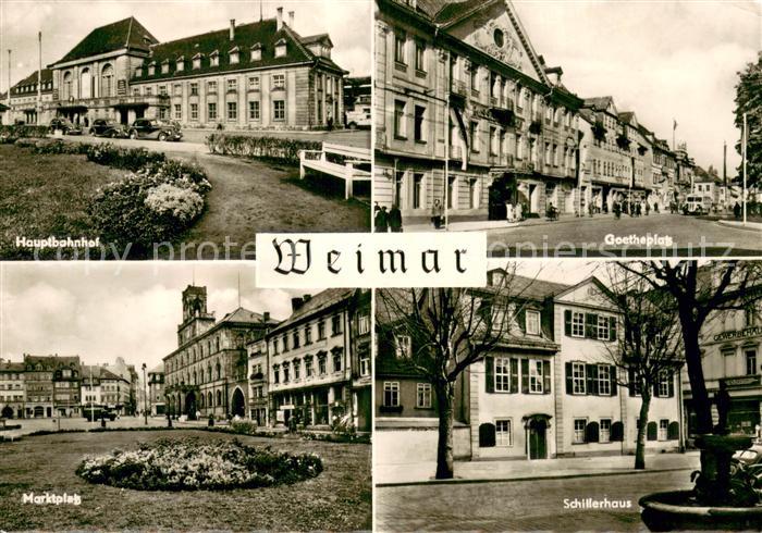 Weimar  Thueringen Hauptbahnhof Goetheplatz Marktplatz Schillerhaus