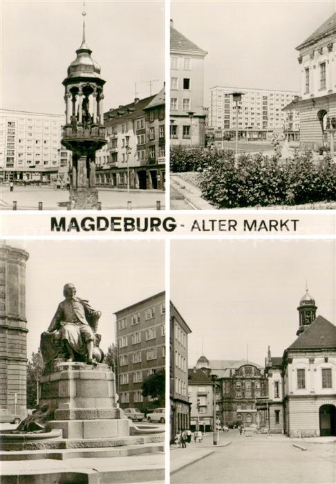 MAGDEBURG  CITY Magdeburger Reiter Suedseite vom Rathaus Otto von Guericke Denkm